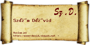 Szám Dávid névjegykártya