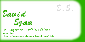 david szam business card